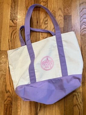 Trader Joe's Lavender and Cream Canvas Tote